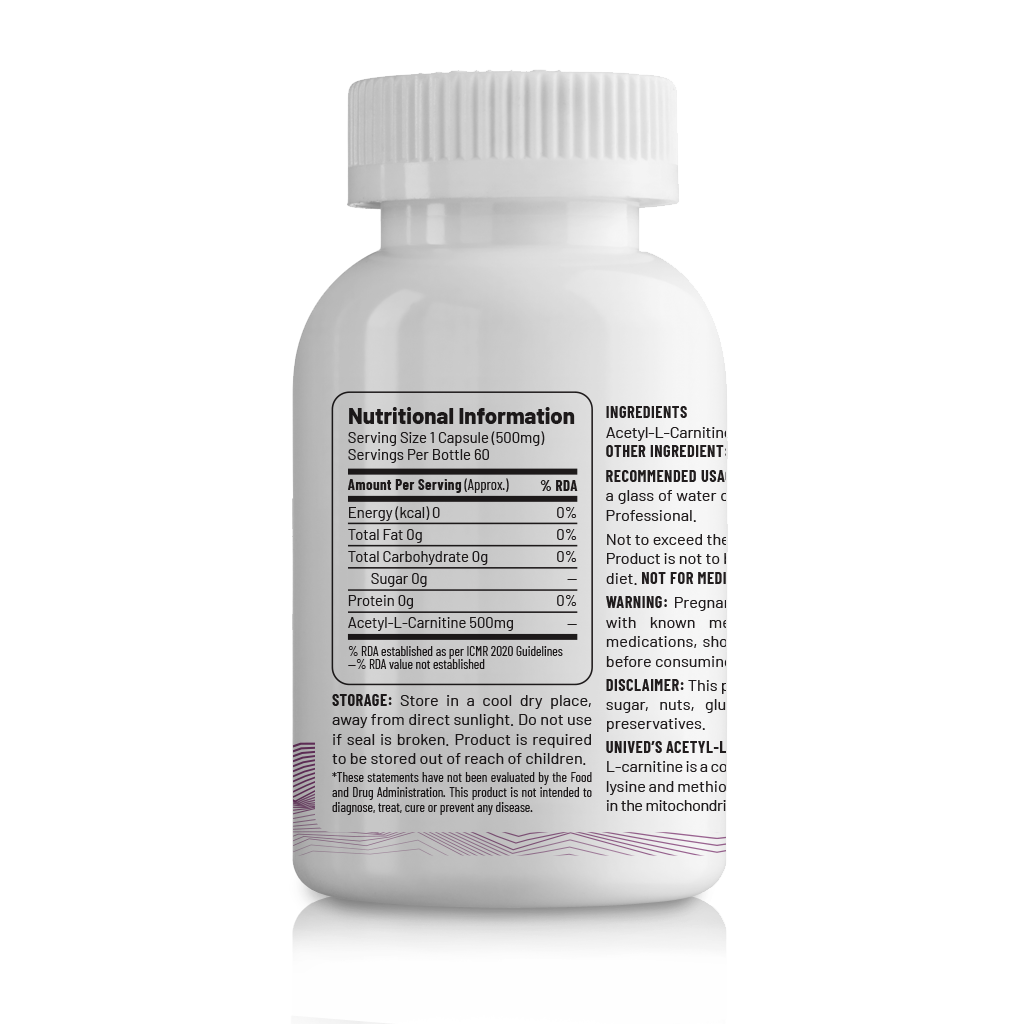 Unived Acetyl-L-Carnitine Brain, Energy & Nerve Health Support Unived Acetyl-L-Carnitine Brain, Energy & Nerve Health Support