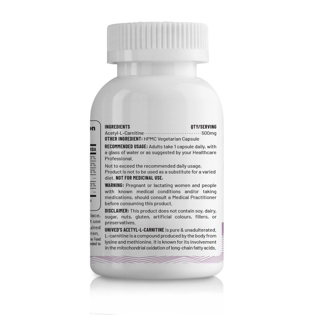 Unived Acetyl-L-Carnitine Brain, Energy & Nerve Health Support Unived Acetyl-L-Carnitine Brain, Energy & Nerve Health Support