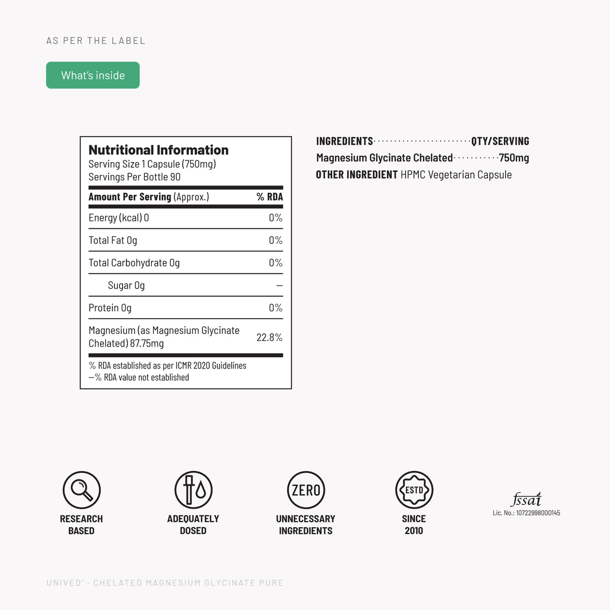 Chelated Magnesium Glycinate Pure
